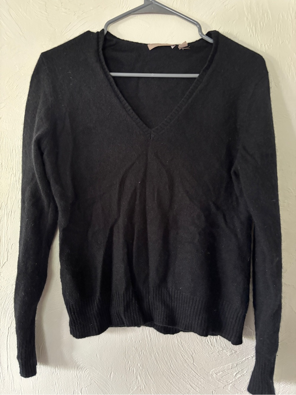 Women's Black V-Neck Sweater - Lightweight Everyday Knit